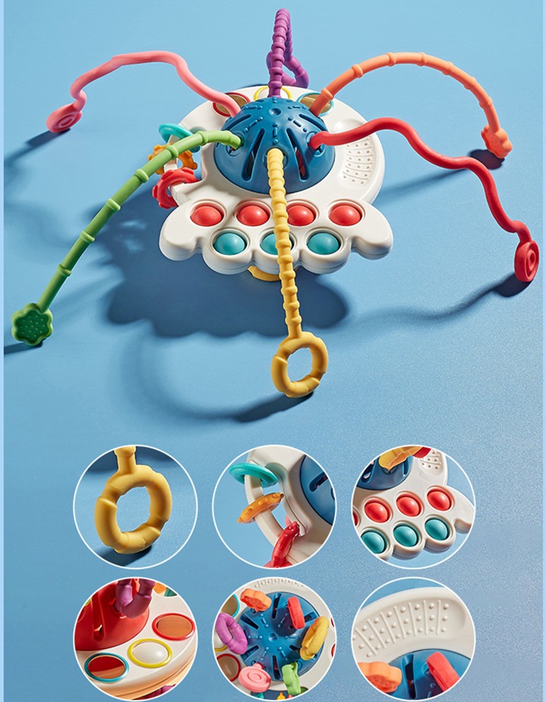 5pcs Mão Cordão Sensorial Montessori Brinquedo Chocalho Sino - Imagem 4