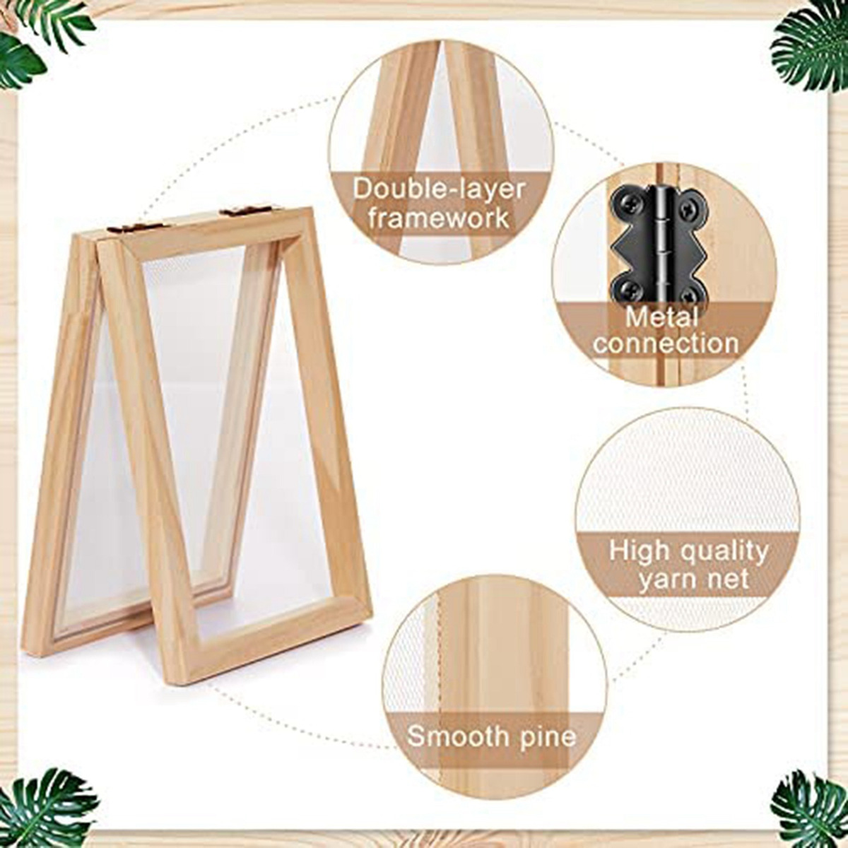 Kit De Tela Para Fabricação De Moldes De Papel De Madeira De - Imagem 2
