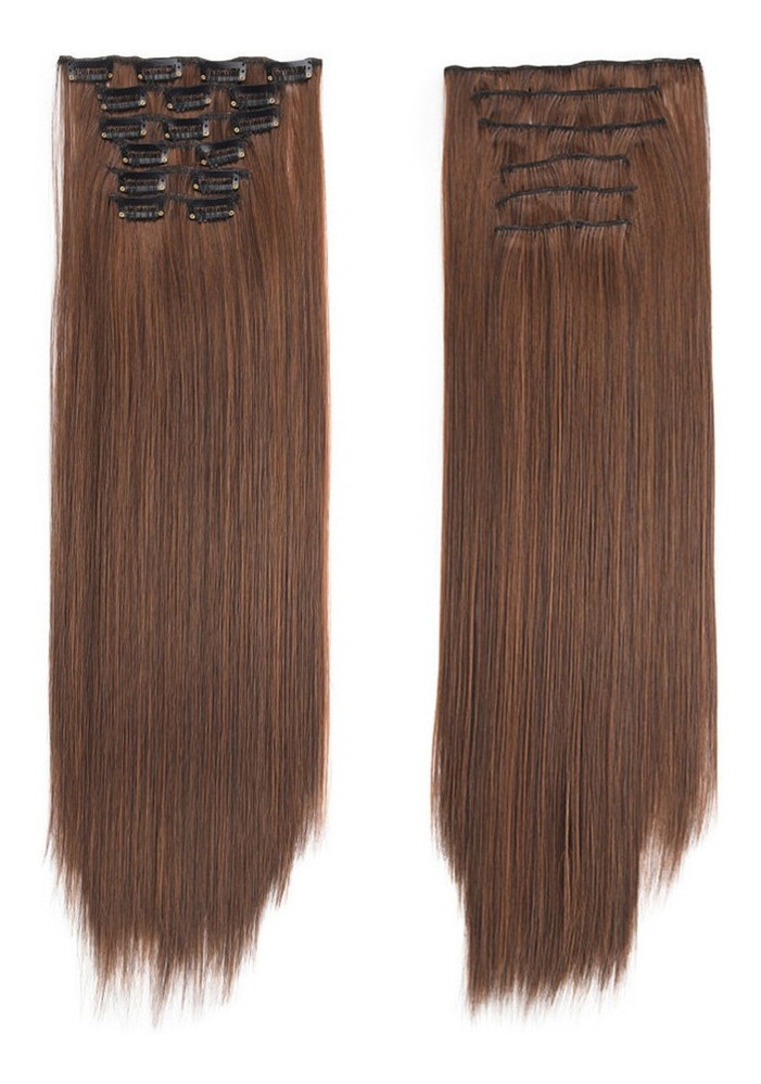Peruca Real Como O Grampo Longo Do Cabelo De Remy Em Extensõ