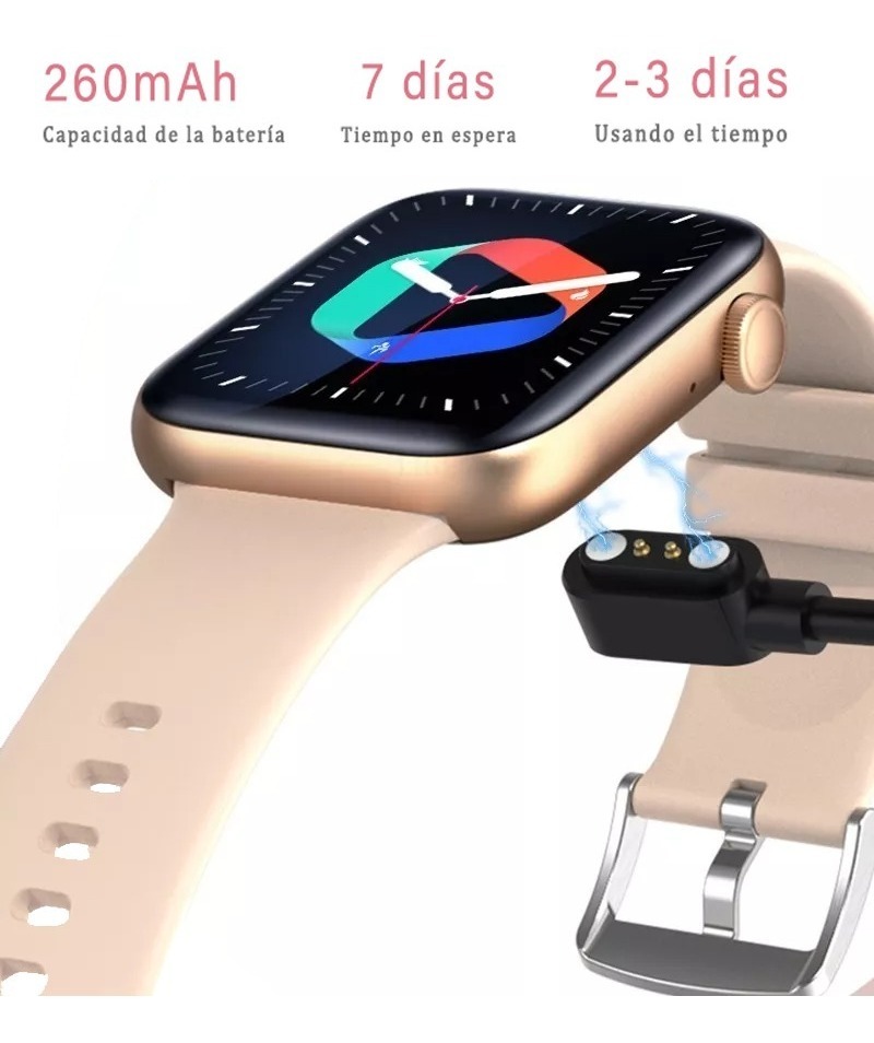 Smartwatch Impermeável Com Bluetooth Rosa Sobre Cinta Preta - Imagem 9