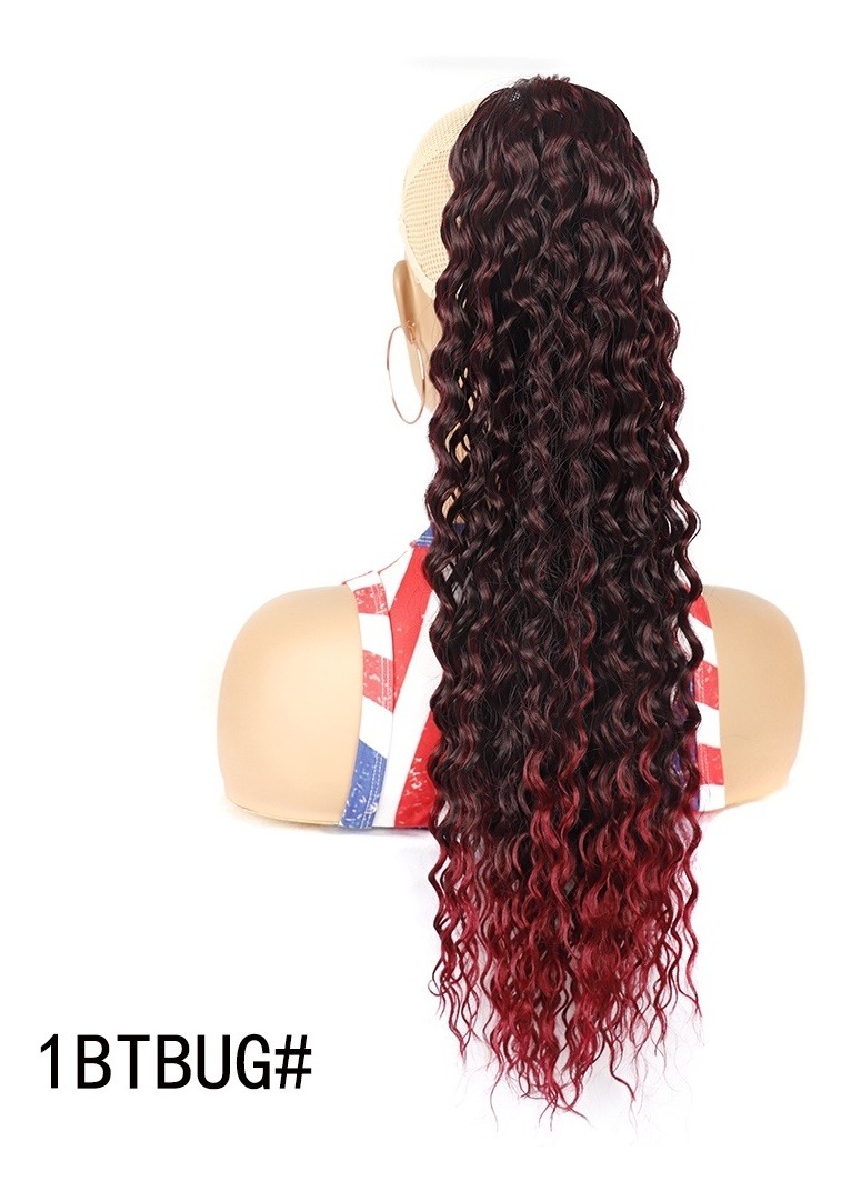 Extensão Rabo Cavalo Longo Ondulado Afro Cordão Feminino - Imagem 2