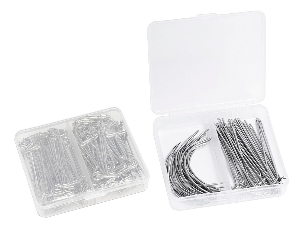 2 Encaixotado Striaght Curvada T Tipo Peruca Diy Suprimentos - Imagem 2