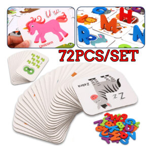 Cartões De Alfabeto Para Crianças, Brinquedos Montessori Par