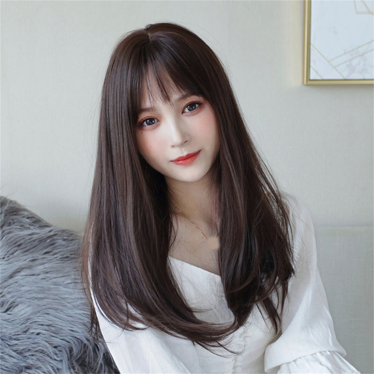 Peruca Cabelo Curto Natural Feminino, Rosto Redondo, Liso Lo - Imagem 2