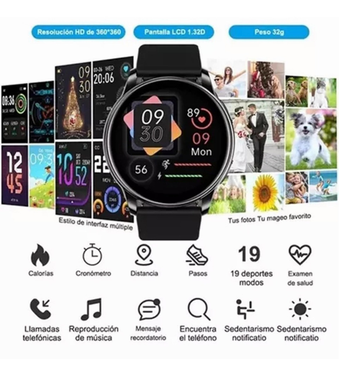 Smartwatch Esportivo Impermeável P/ Xiaomi Huawei Ios Mulher - Imagem 18