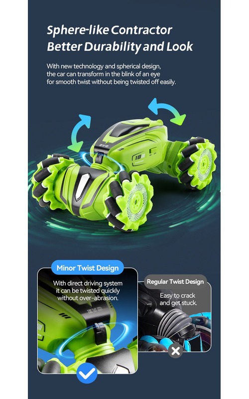 Deformação Do Controle Remoto Gesture Rc Car Drift Stunt 2.4 - Imagem 5
