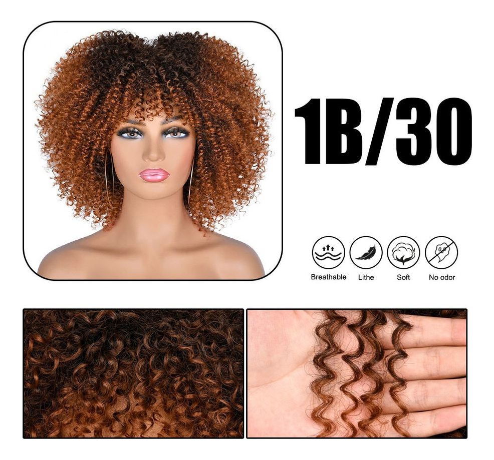 Peruca Peruca Afro Cacheada Para Uso Diario - Imagem 15