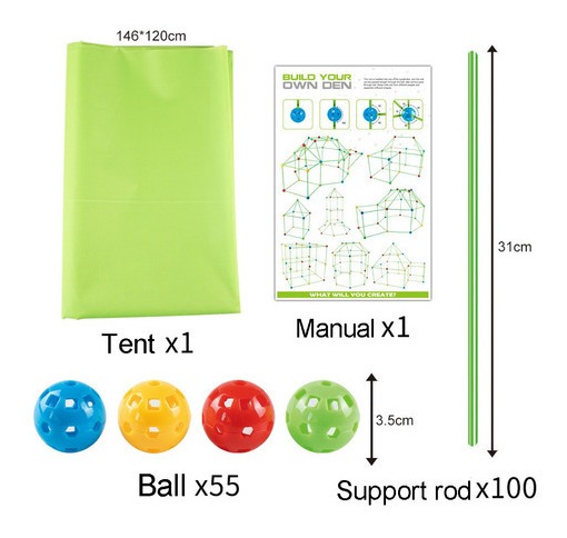 Conjunto De Construção De Barraca Infantil 155pcs Diy - Imagem 2
