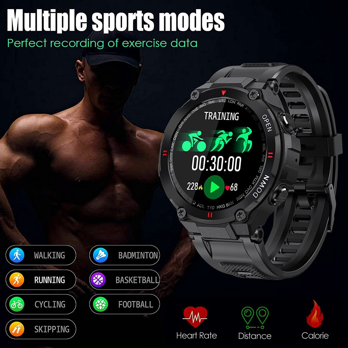 Relógios Inteligentes Para Homens Bluetooth Dail Calls Speak - Imagem 4