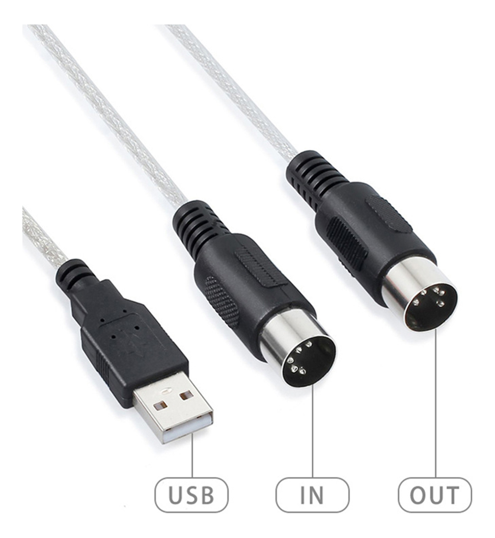 Teclado Sintetizador, Cabo Usb, Cabo Adaptador Midi De 180 X - Imagem 2