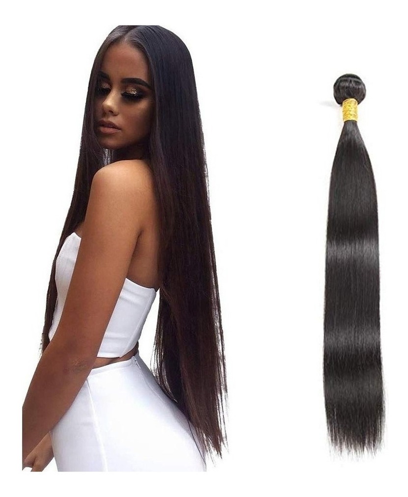 Aplique Cabelo Liso Com Natural Humano Brasileiro 3pcs 50cm - Imagem 2