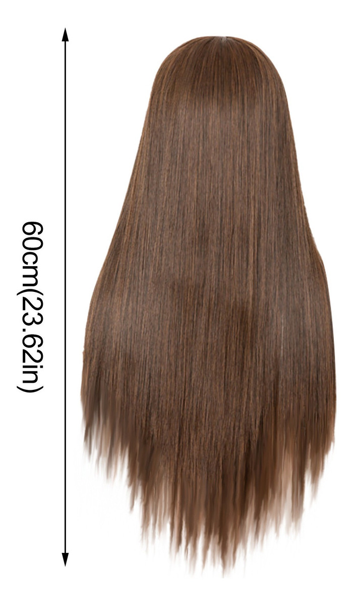 Peruca Feminina De Cabelo Comprido E Reto, Fibra Sintética D - Imagem 6