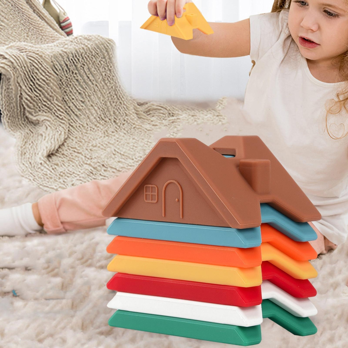 De Empilhamento De Silicone Criativos Pré-escolares Blocos - Imagem 50