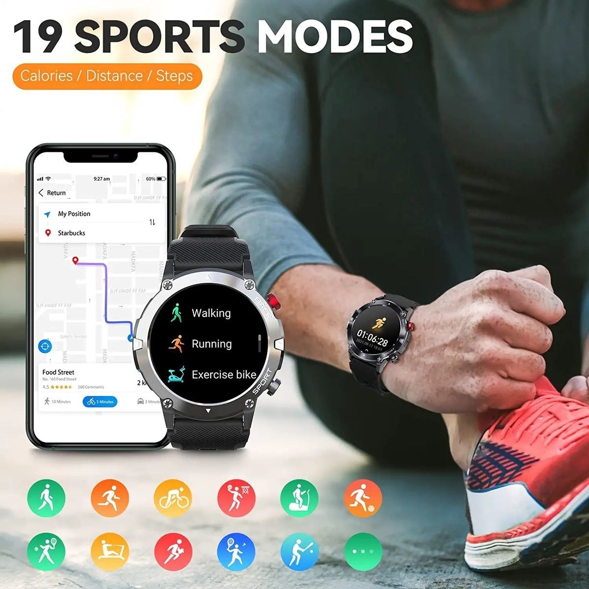 Smartwatch Para Homens Bluetooth Call - Imagem 9