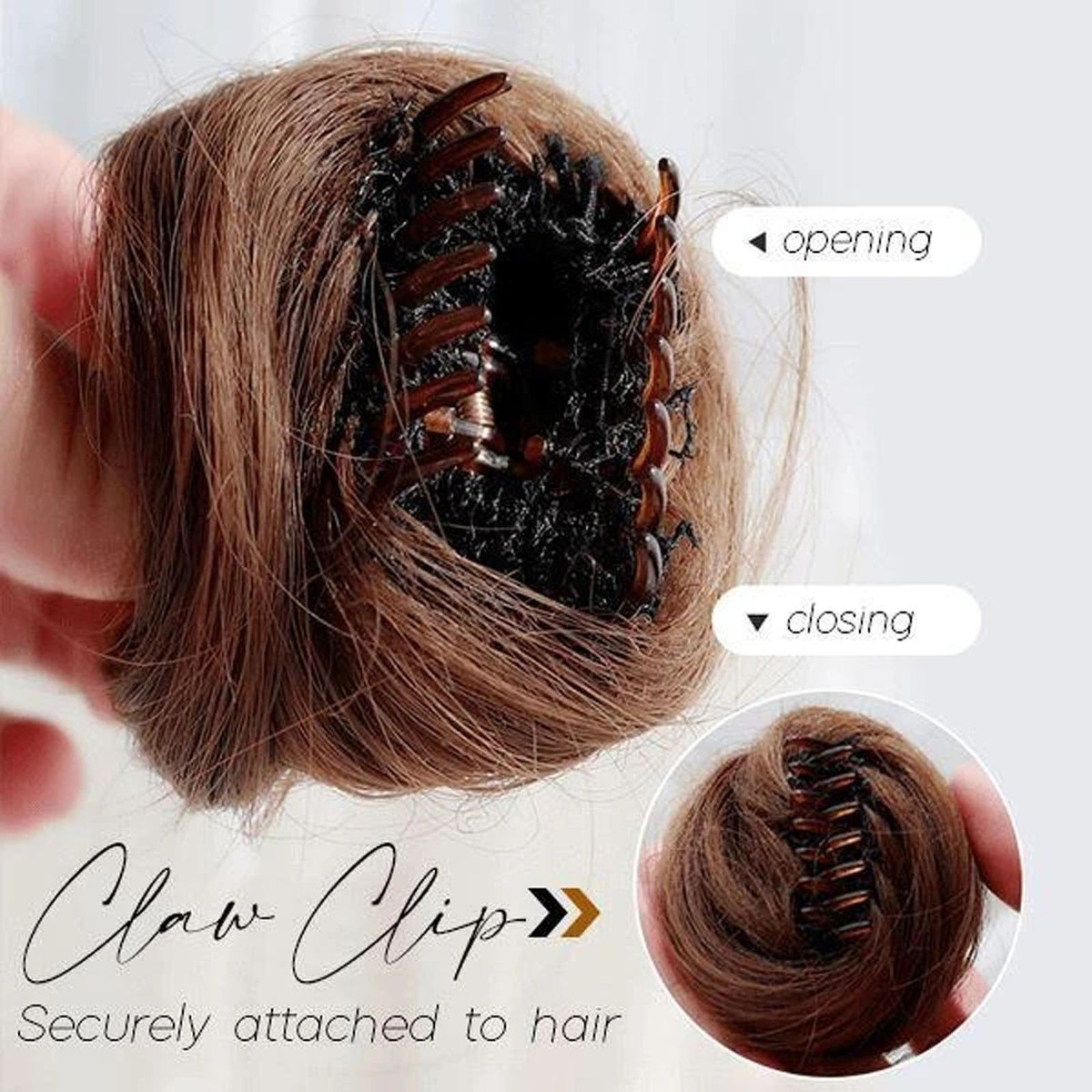 Bagunçado Bun Fácil Clipe Peruca Agarrando Clipe Hairhair Cu - Imagem 3