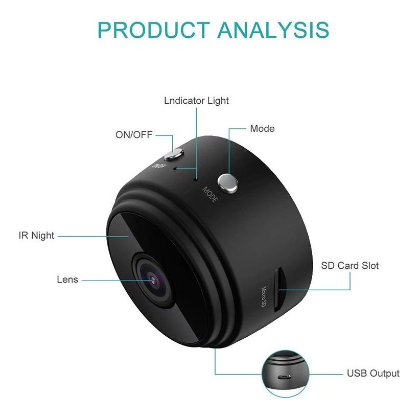 Mini Câmeras Disfarcadas Camera Com Wi Fi Espionagem - Imagem 2
