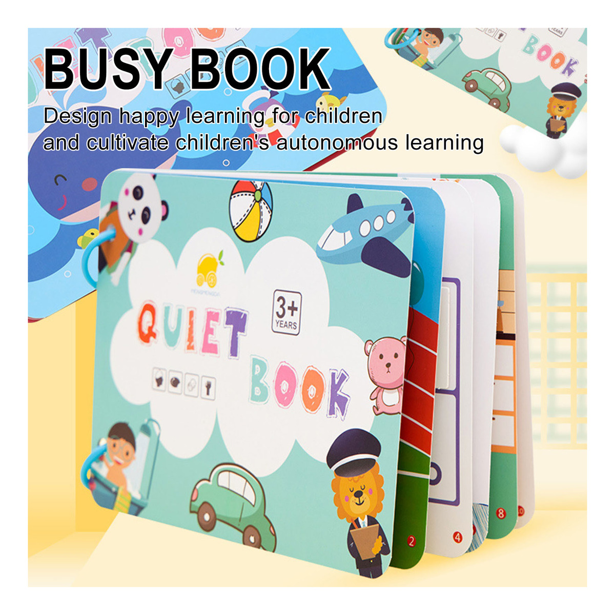 Montessori Livro Ocupado Para Crianças Para Aprender Habilid - Imagem 2