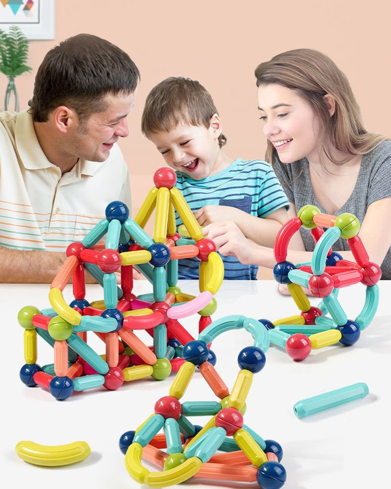Magnetic Stick Building Blocks Jogo Ímãs Criança Set 69 Pcs - Imagem 7