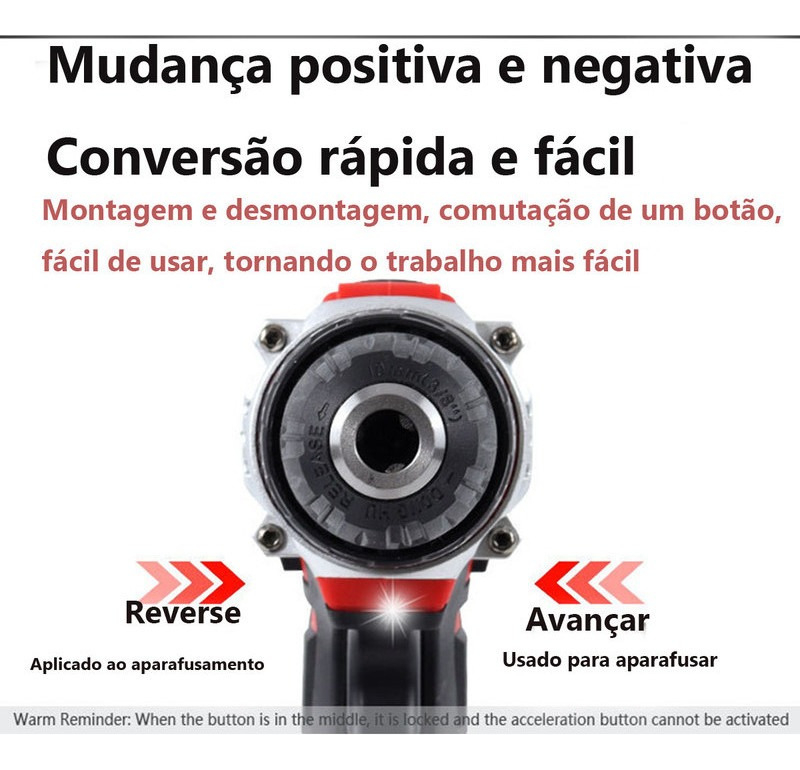 Caixa De Ferramentas Completa, Furadeira 2 Bateria 21v-1 - Imagem 5