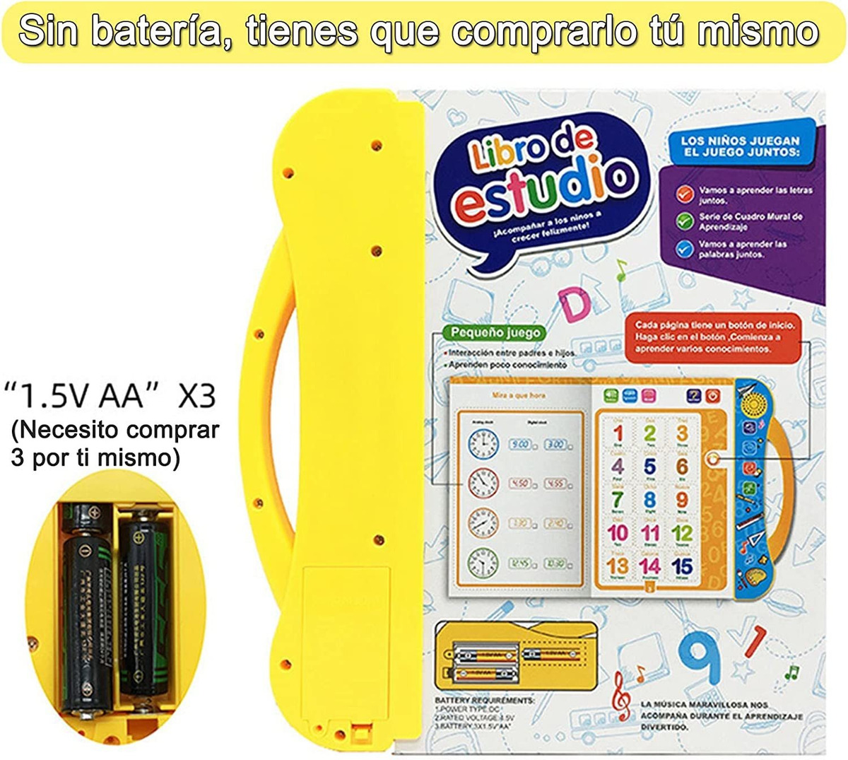Aprendizagem Básica Com Livro Som Para Crianças Em Espanhol - Imagem 3