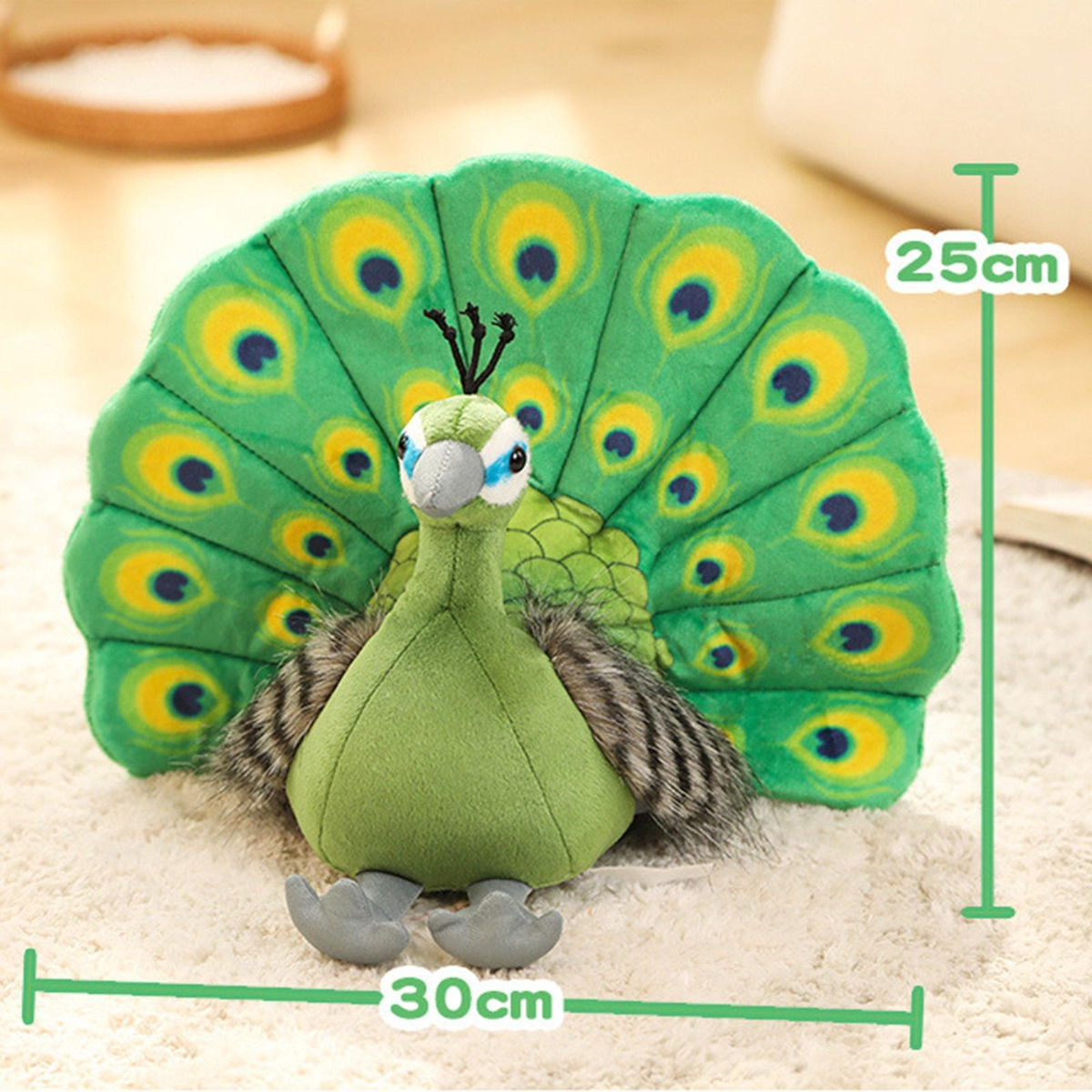 Simulação Suave Boneca Animal Pelúcia Pp Algodão Pavão - Imagem 3
