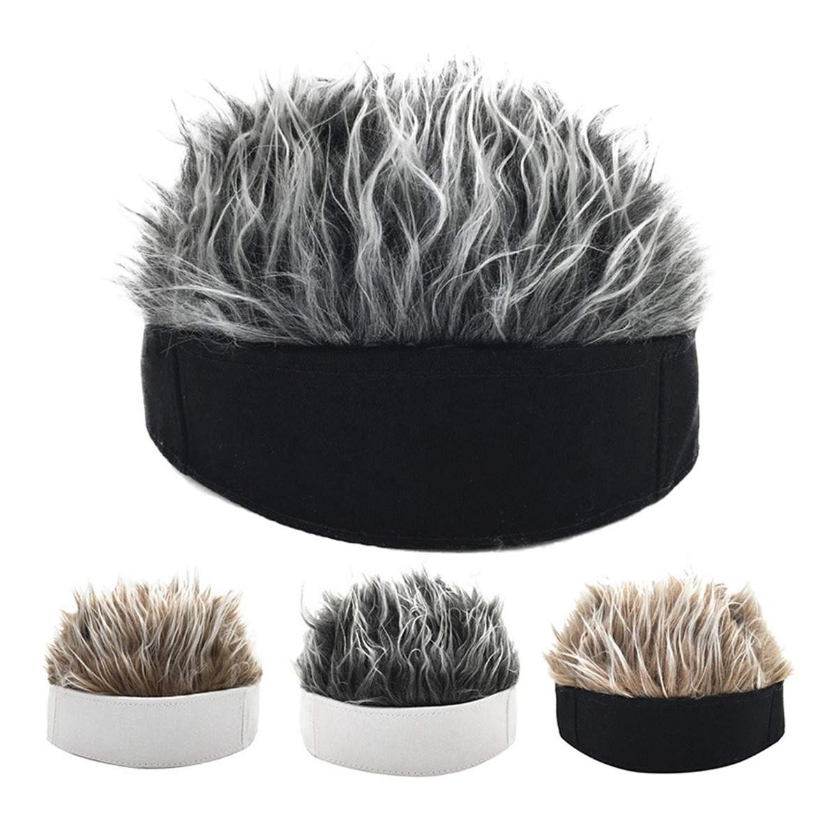 Chapéu Masculino Retrô Curto Peruca Cosplay Cabelo Falso - Imagem 2