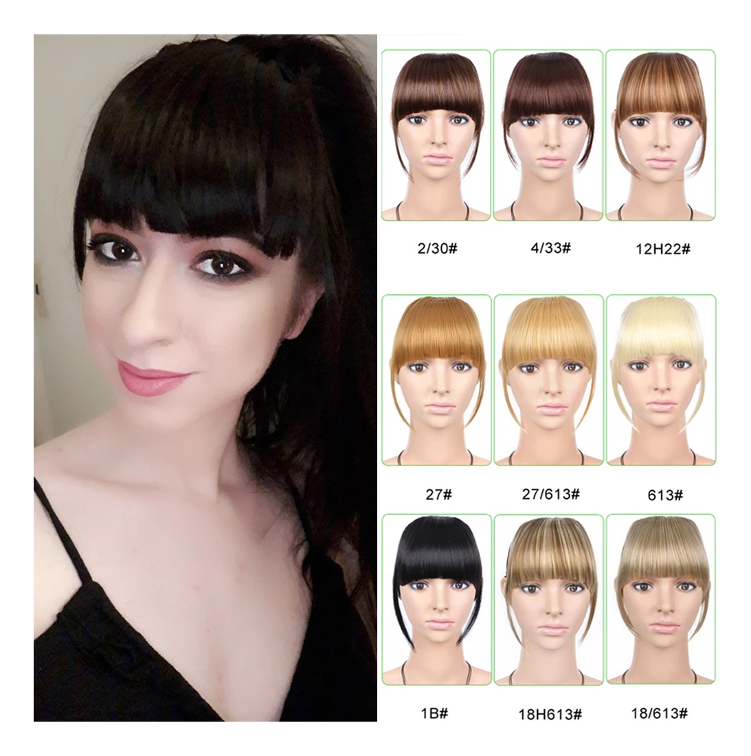 Peruca French Air Bangs, Cabelo Falso Invisível, Natural, Me - Imagem 3
