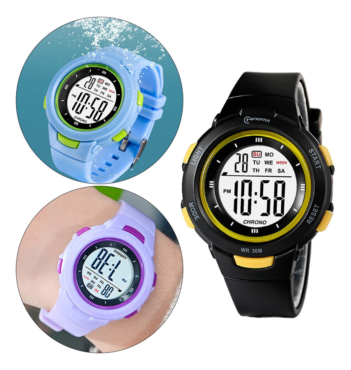 Meninos Girls Digital Watch Electro Impermeável Ao Ar Livre - Imagem 51