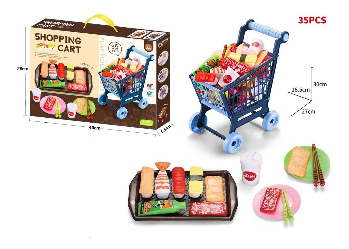 Kit 35 Cozinha Infantil Brinquedo Sushi Yakiniku
