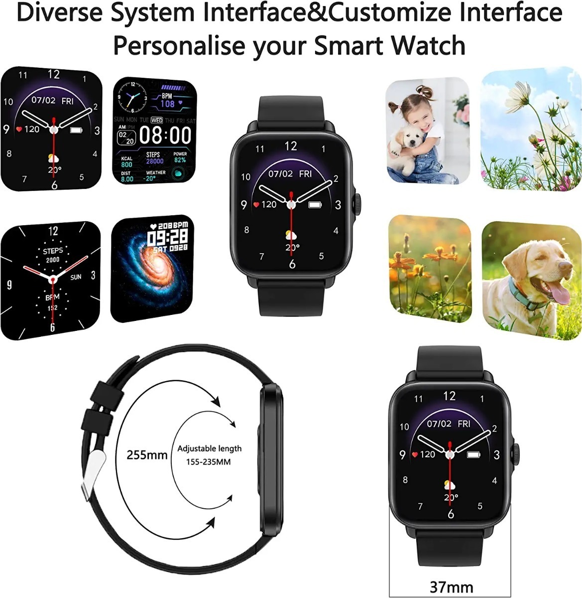 Smartwatch Para Mulheres E Homens (atender/fazer Ch - Imagem 9