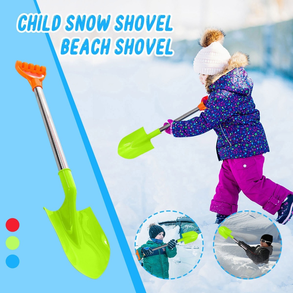 P 4pcs Pá De Neve Infantil Pá De Praia Infantil W 4582 - Imagem 8