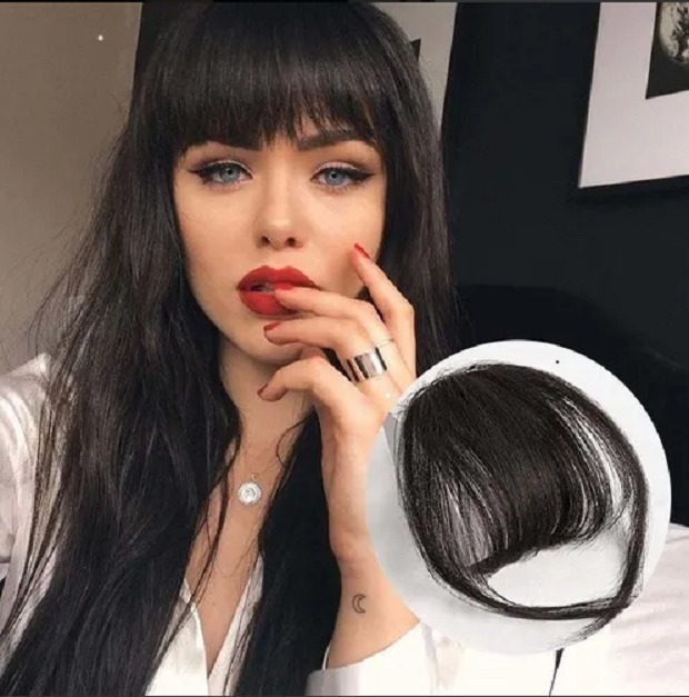 Franja Reta Feminina Com Clipe Natural Franja Peruca - Imagem 7
