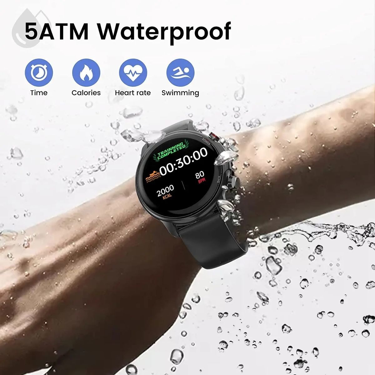 Smartwatch Para Homens Mulheres 5atm Relógios De Fi - Imagem 9