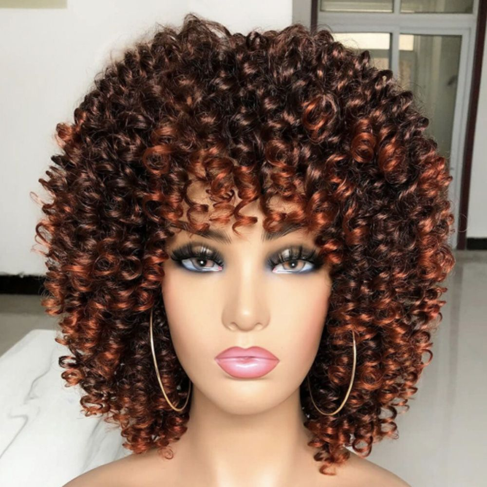 Perucas Sintéticas Afro Kinky Curly Short Wigdiy De Alta Qua - Imagem 20