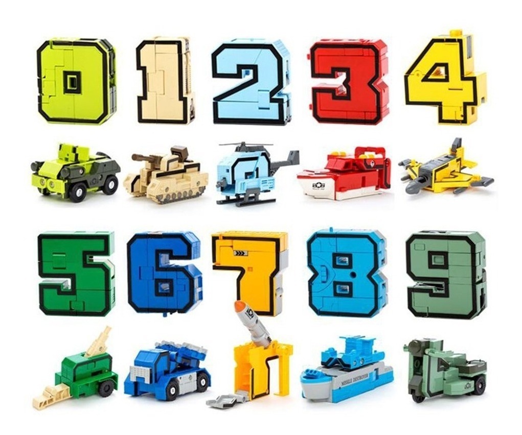 Paquete De 10 Números De Equipo Transformador Robô Brinquedo - Imagem 3