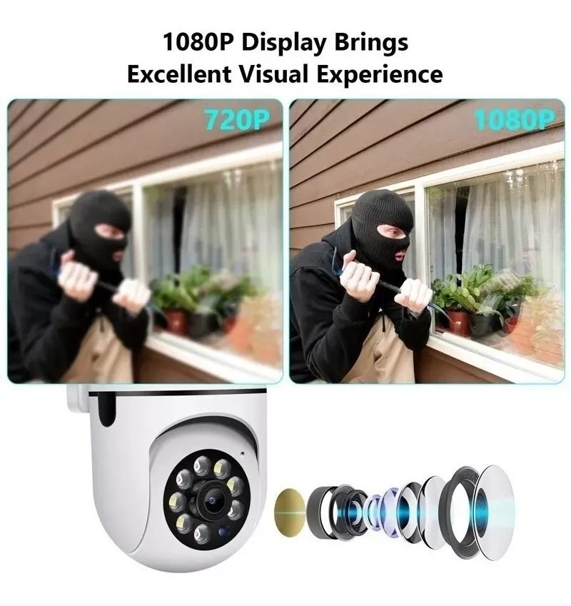 5g Hd 1080p Câmera Externa Wifi Ip Ptz Infravermelho 360ºnic - Imagem 2