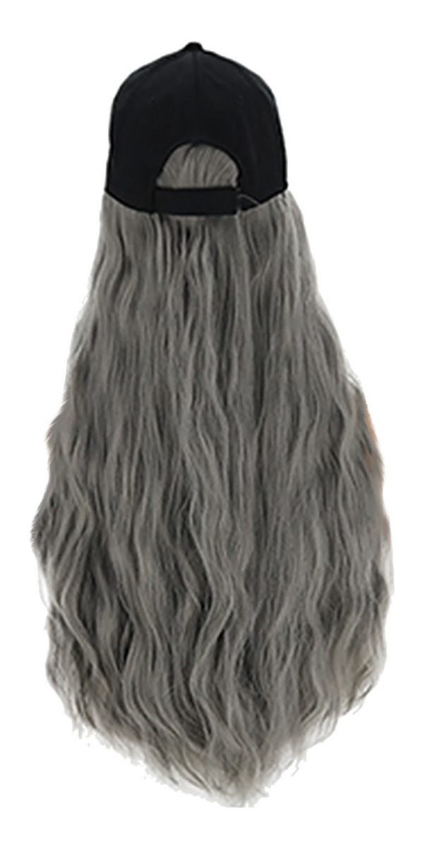 Peruca Multicolor Corn Perm, Peruca De Cabelo Comprido, Boné - Imagem 11