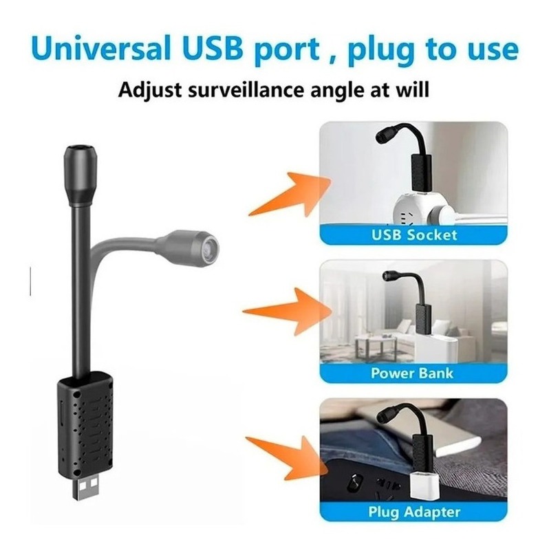 Mini Câmera Hidden Usb Wifi Spy Gravando Áudio Discreto - Imagem 3