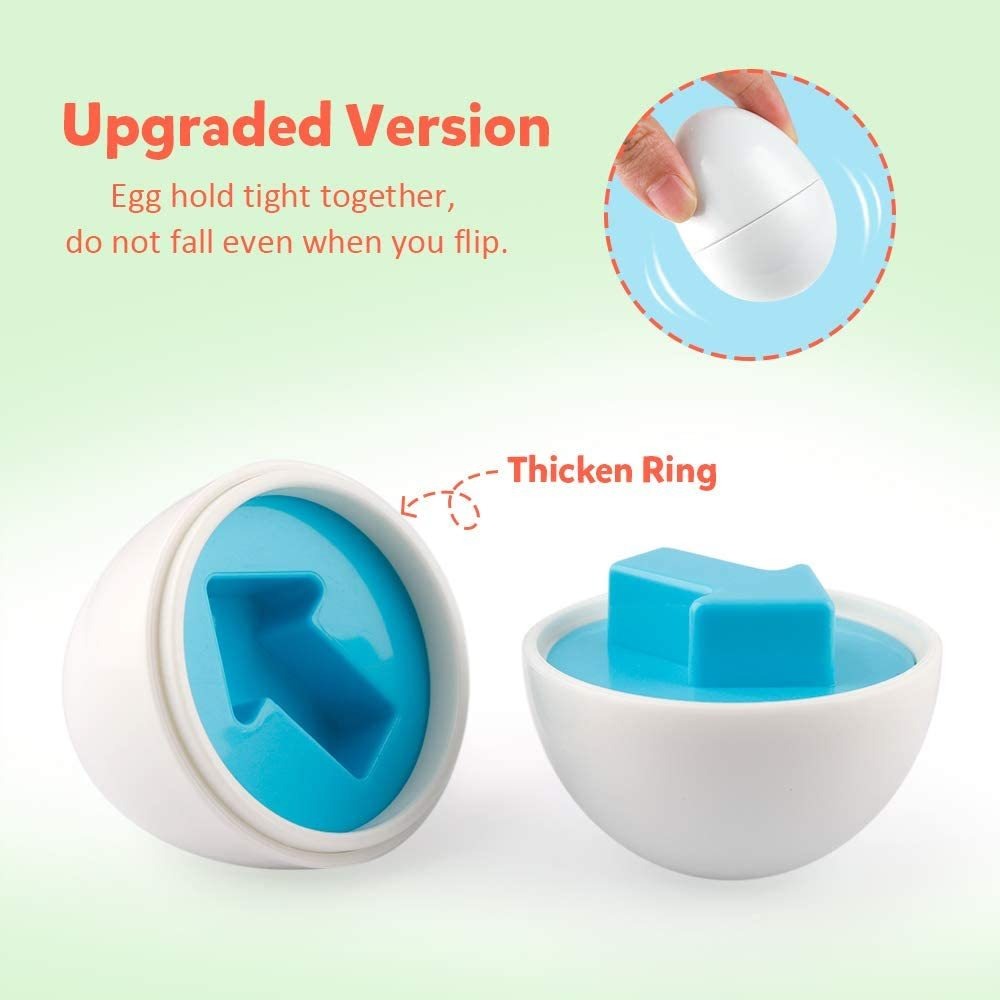 12 Ovos Montessori De Brinquedo Infantil Snap Cores E Formas - Imagem 6