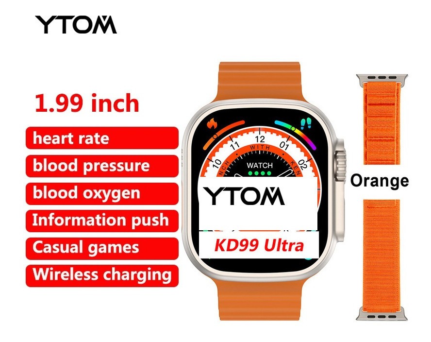 2 Peças De Relógio Kd99 Ultra Smart Série 8 Smartwatch Bt Ca - Imagem 10