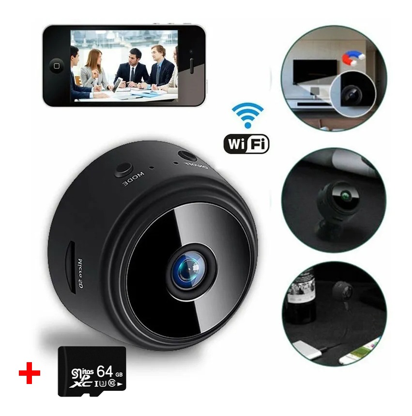 Mini Spy Camera Esportes Noite Visão Full Hd+cartão De Mem