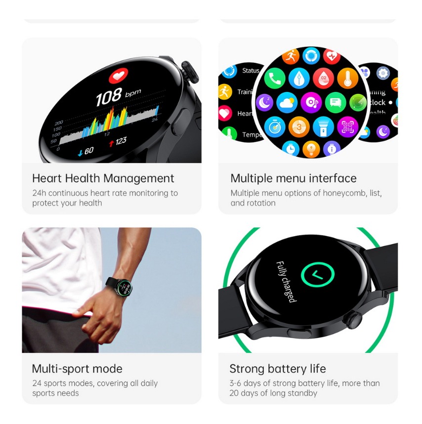 Temperatura Corporal Do Smartwatch Esportivo Lemfo - Imagem 3