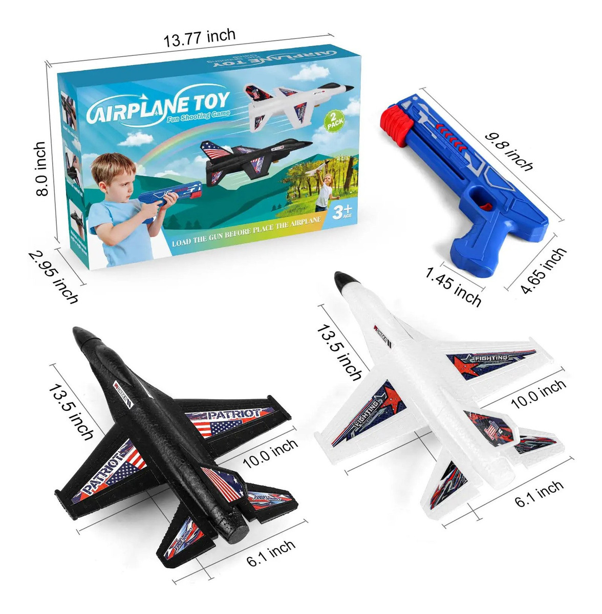 2pc Brinquedos De Avião Com Lançador Brinquedos Ao Ar Livre - Imagem 7