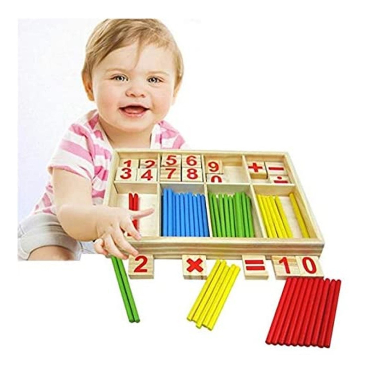 Bastão De Contagem Combinado G Wooden Toy Round Number Stick