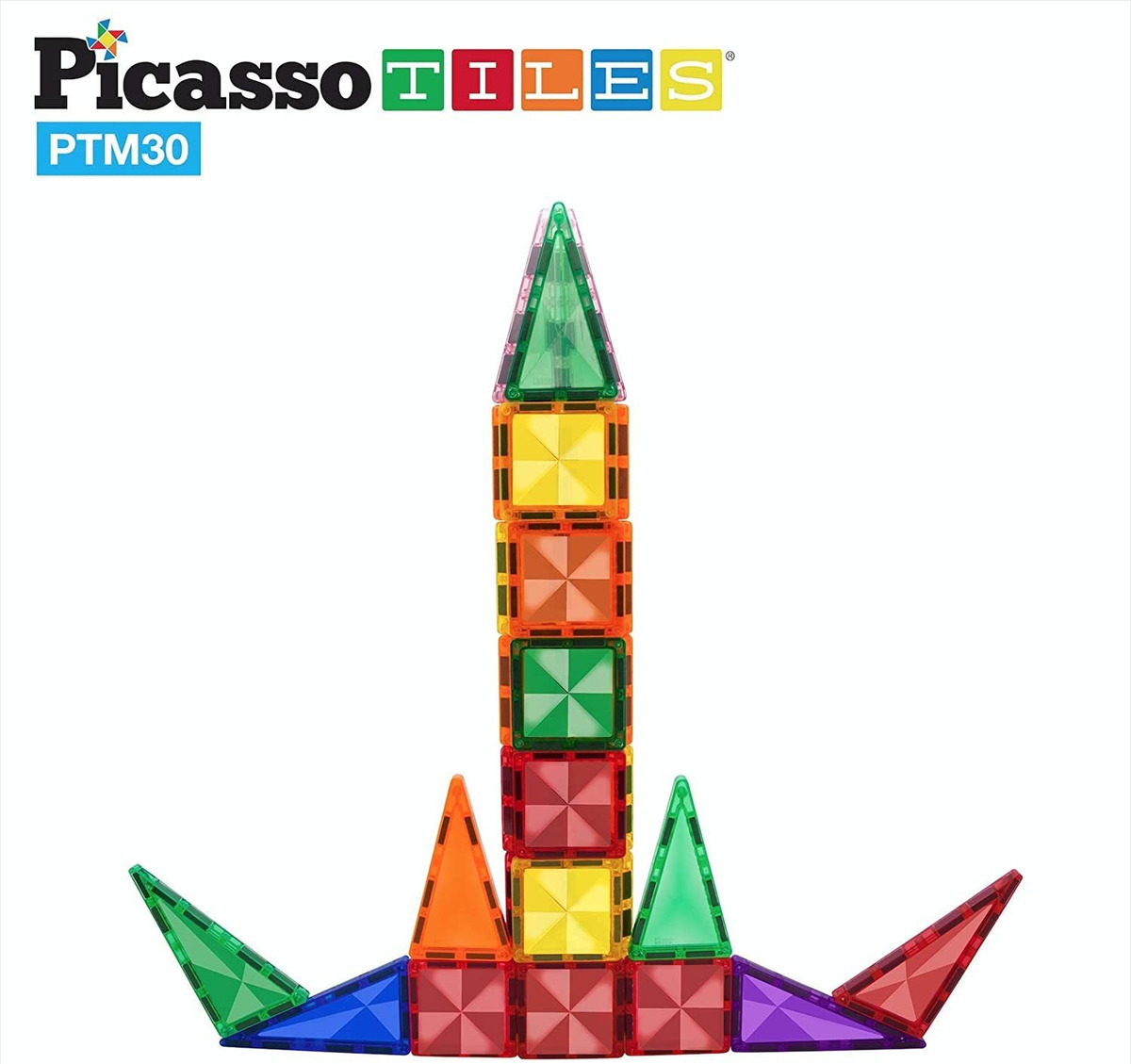 Picassotiles 30 Peças Magnéticos Blocos De Construção Mini D - Imagem 5