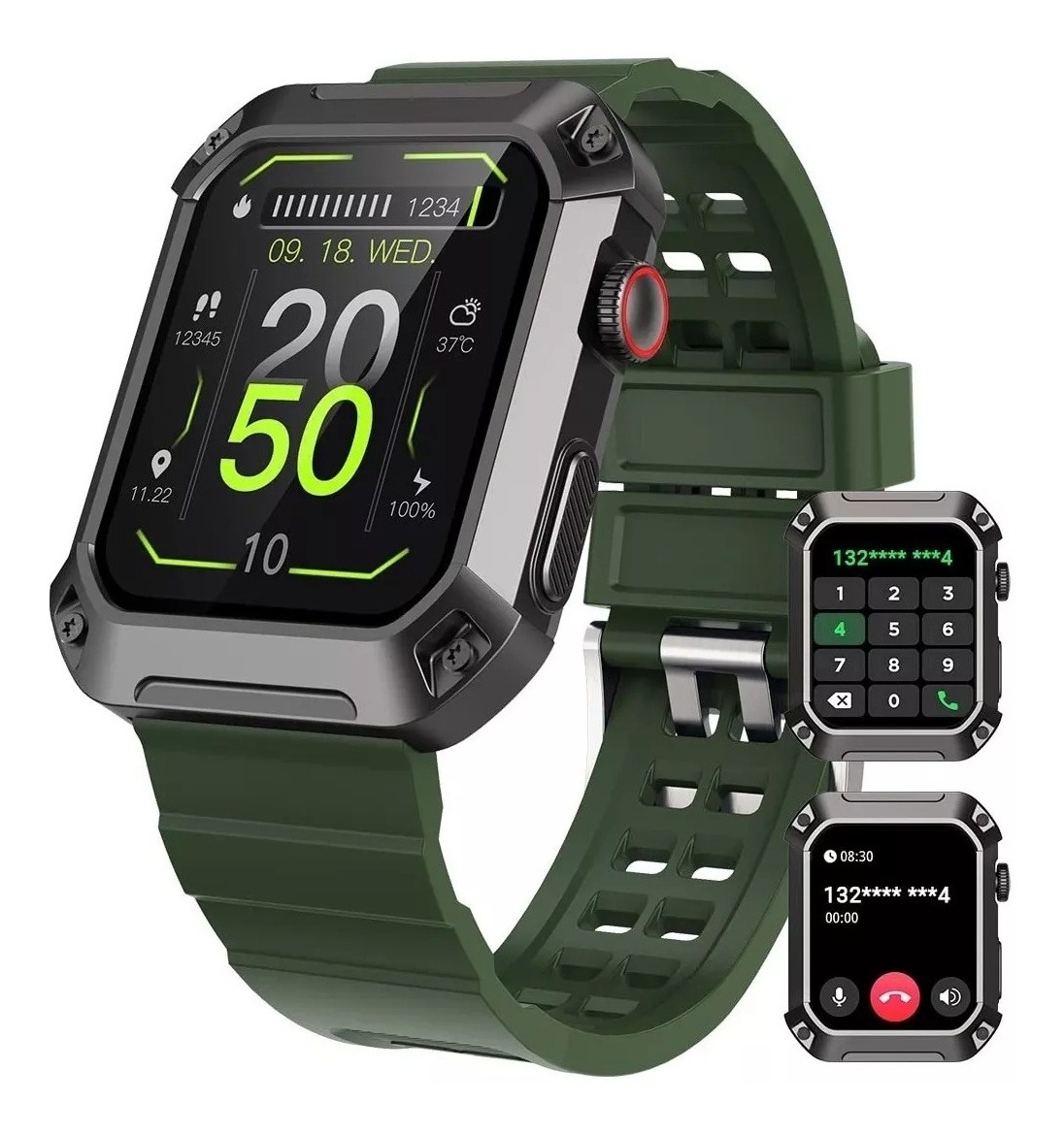 Smartwatch Militar Masculino (atender/ligar)