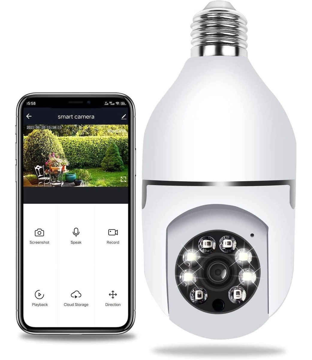 2pcs 2.4ghz E 5g Wifi Lâmpada Câmera De Segurança 1080p - Imagem 2