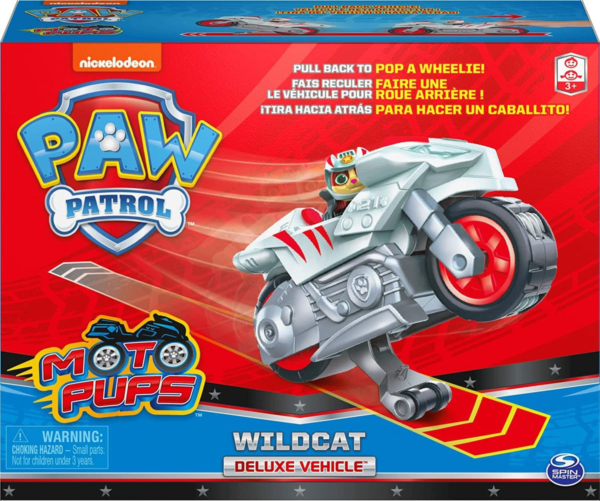 Patrulha Canina Moto Pups Wildcats Deluxe Pull Back Motocicl - Imagem 2