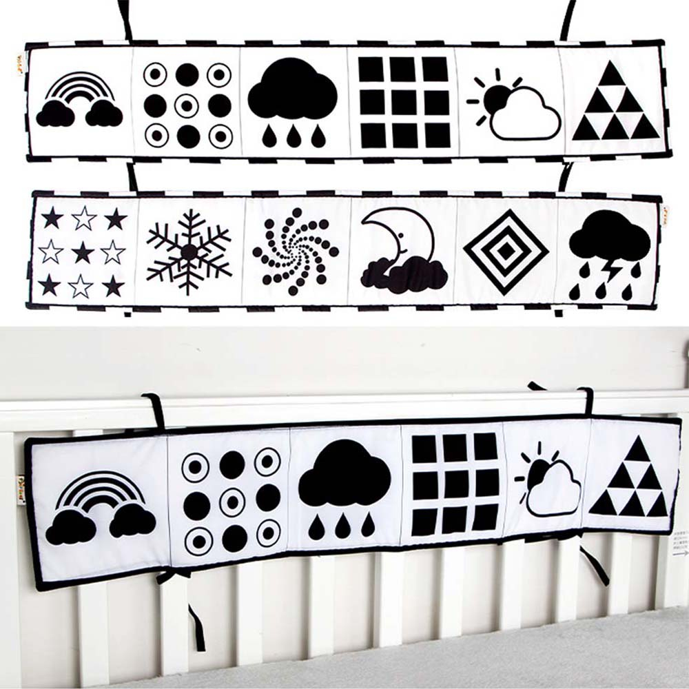 Livro Montessori Toy Black White Soft Cloth Para Bebê Recém- - Imagem 12