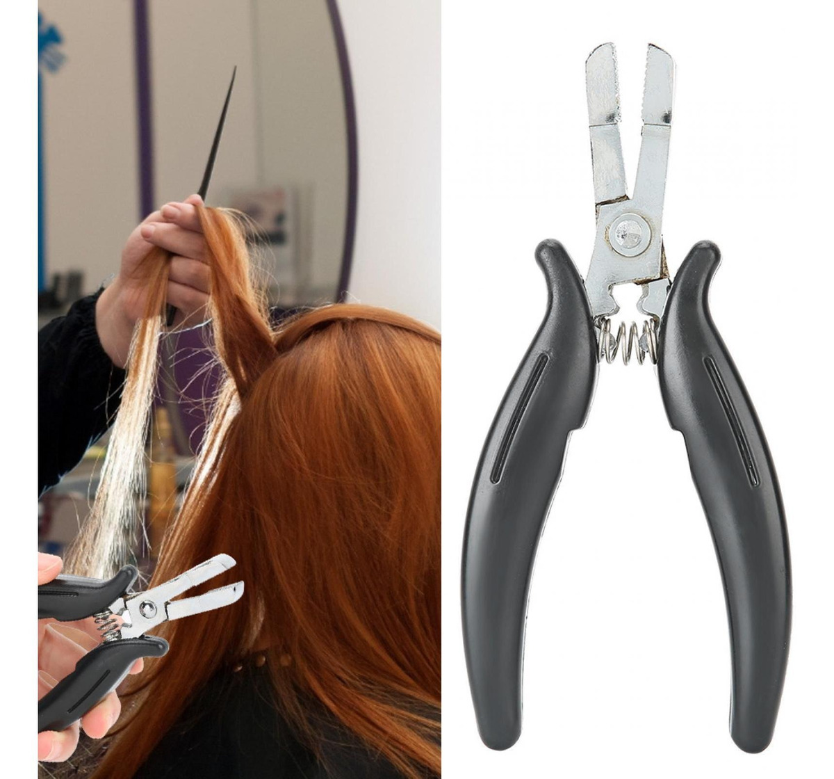 Alicates Para Micro Anéis Beads Preto Peruca Extensão Suprim - Imagem 6